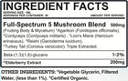 Ingredient facts of Earth Buddy Allergy & Immune Support Mushroom & Elderberry Blend Tincture for Cats & Dogs