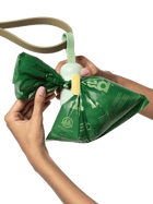 Used bag hooked to dispenser.