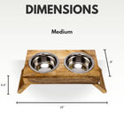 15 x 8 x 6.4 inches medium size Eco-Friendly Elevated Dog Wood Feeder in Natural Wood Finish