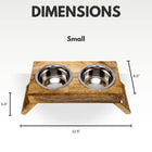 12.5 x 6.5 x 5.4 inches  Small Size Eco-Friendly Elevated Dog Wood Feeder in Natural Wood Finish Small