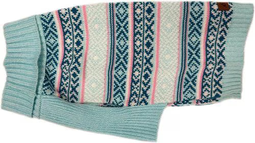 Eddie Bauer Camano Fair Isle Sweater, Aqua/Pink