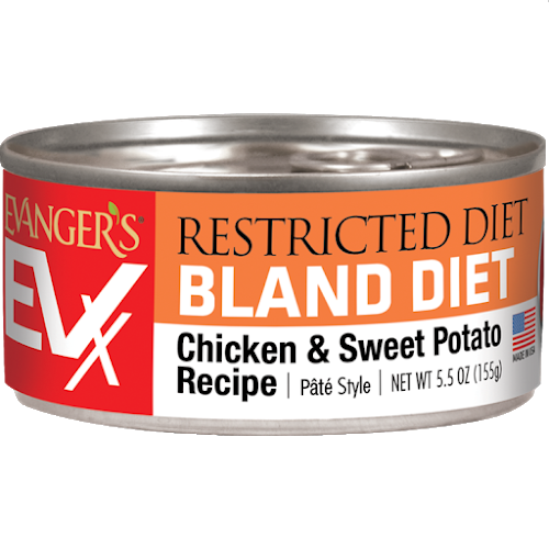Front can of Evanger's Chicken & Sweet Potato Pate Canned Cat Food 5.5oz