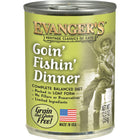 Front can of Evanger's Classic Recipe Grain Free Goin FIshin Dinner Canned Cat Food 12.5oz