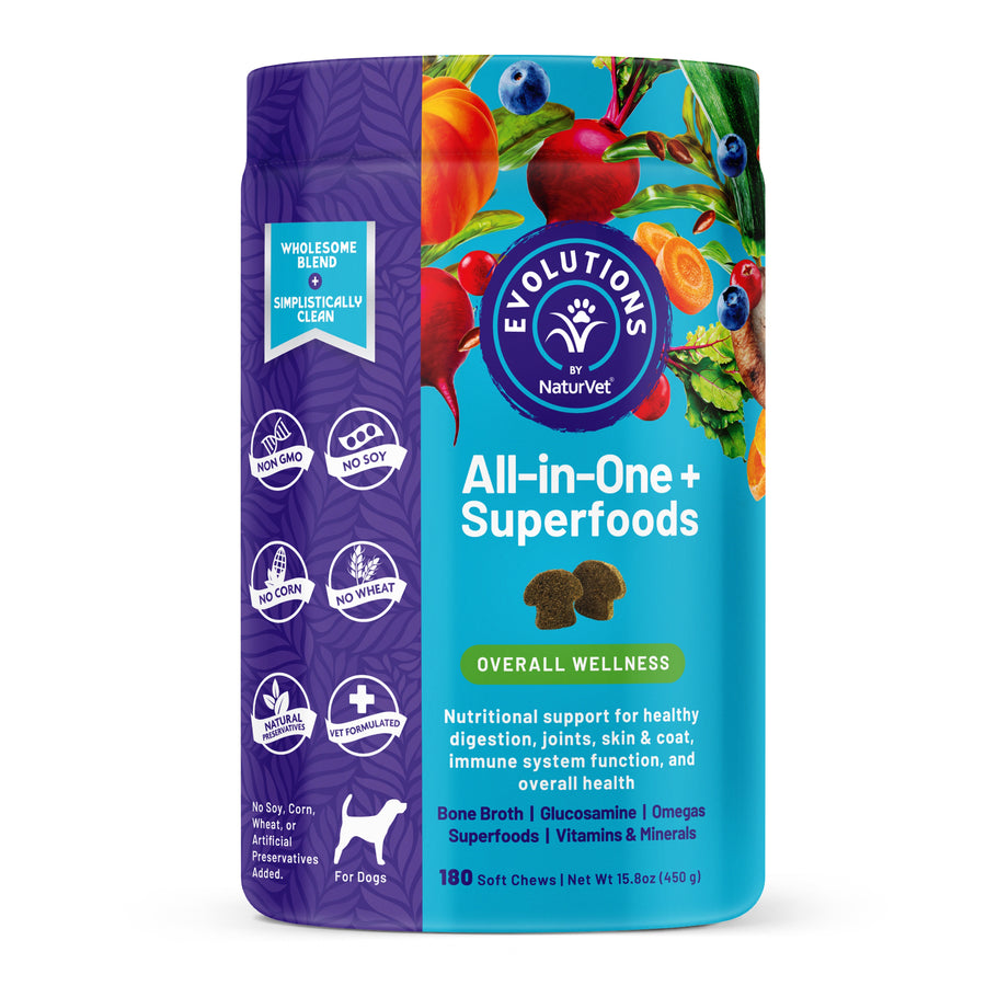 NaturVet Evolutions All-in-One + Superfoods Wellness Soft Chews for Dogs