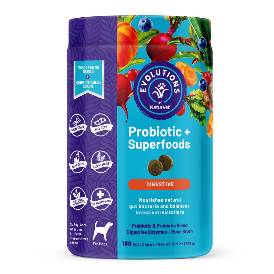 NaturVet Evolutions Probiotic + Superfoods Digestive Aid Soft Chews for Dogs