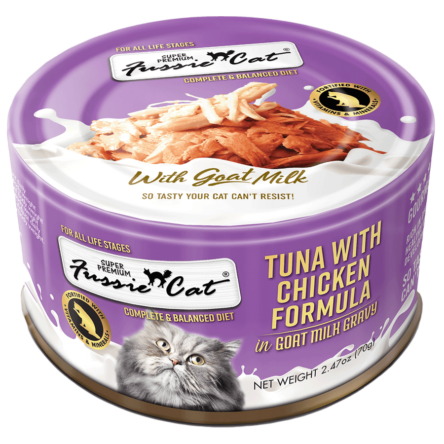 Fussie Cat Tuna with Chicken Formula in Goat Milk Gravy Cat Food Can