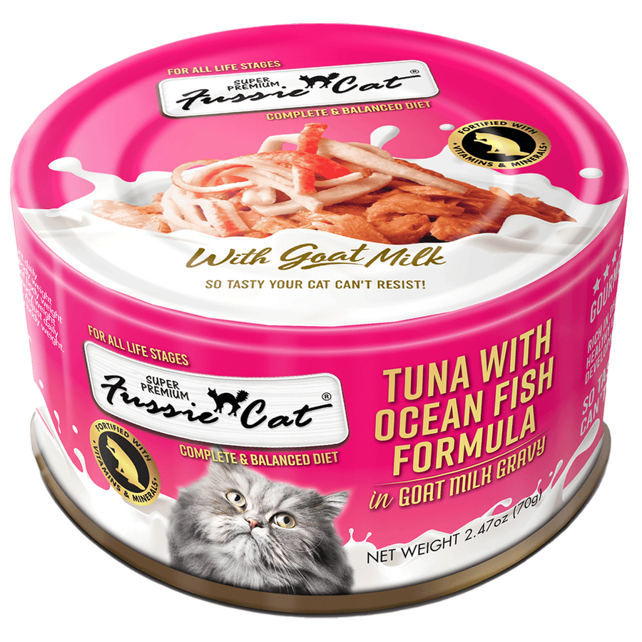 Fussie Cat Tuna with Ocean Fish Formula in Goat Milk Gravy Cat Food Can