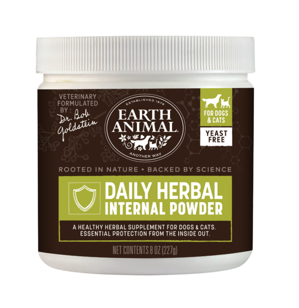 Earth Animal Herbal Flea & Tick Daily Herbal Internal Powder Yeast Free Supplement for Cats & Dogs
