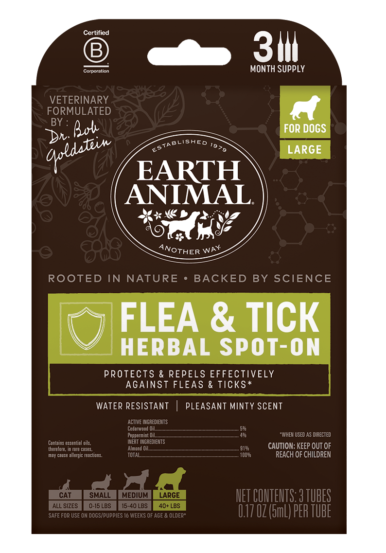 Earth Animal Flea & Tick Herbal Spot On For Dogs & Puppies