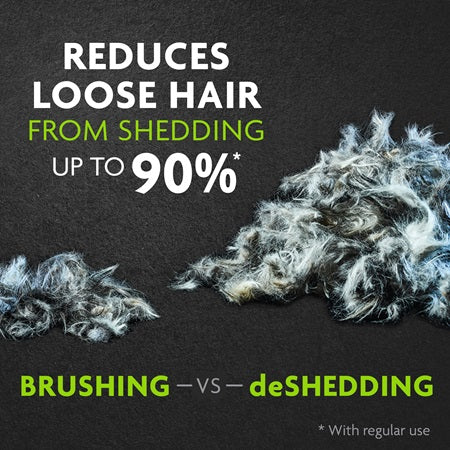 FURminator Deshedding Short Hair Dog Tool benefit of Brushing vs deShedding reduces loose hair from shedding up to 90%