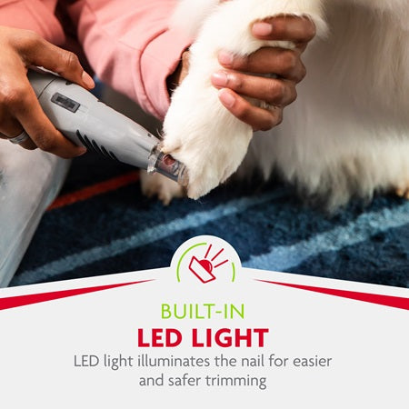 FURminator Nail Grinder For Dogs has an LED Light Built In for easier and safer trimming