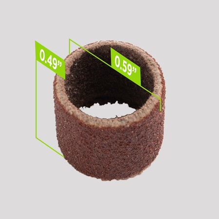 0.49 x 0.59 inches diameter of FURminator Nail Grinder Replacement Bands