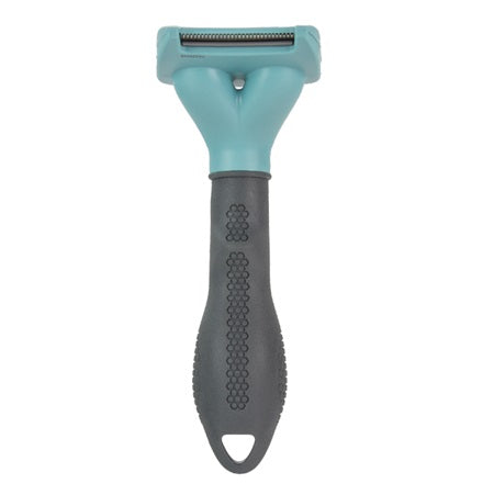 Full View of FURminator Undercoat Deshedding Long Hair Cat Tool Teal