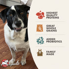 * Highest Quality Proteins
* Great Whole Grains
* Added Probiotics
* Family Made