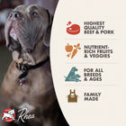 * Highest Quality Beef & Pork
* Nutrient-Rich Fruits & Veggies
* For All Breeds & Ages
* Family Made