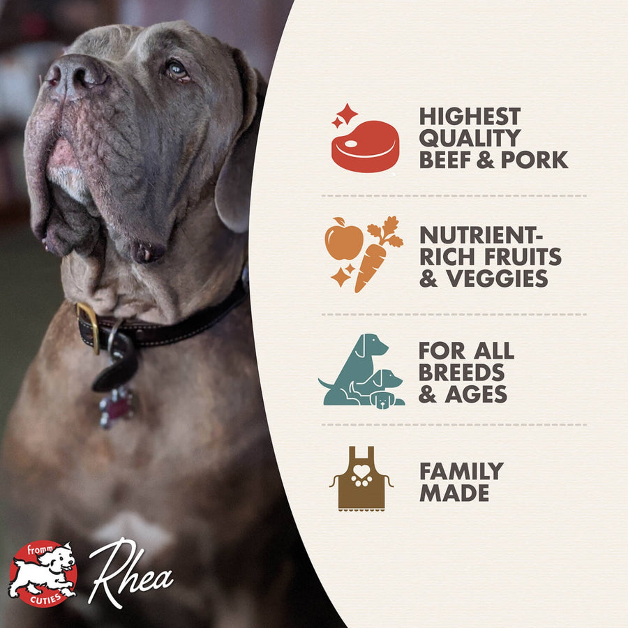 * Highest Quality Beef & Pork
* Nutrient-Rich Fruits & Veggies
* For All Breeds & Ages
* Family Made