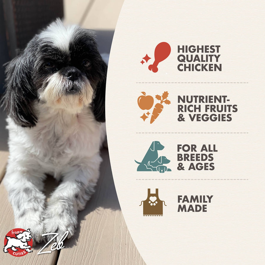 * Highest Quality Chicken
* Nutrient-Rich Fruits & Veggies
* For All Breeds & Ages
* Family Made