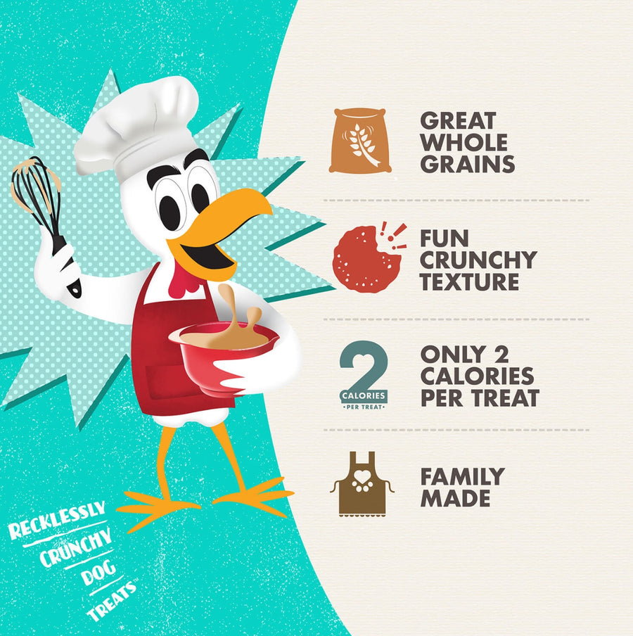 * Great Whole Grains
* Fun Crunchy Texture
* Only 2 Calories Per Treat
* Family Made