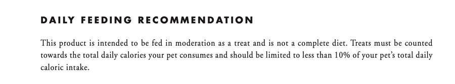 Fromm feeding guide for Tenderollies Chick-a-Rollie Flavor Dog Treat.