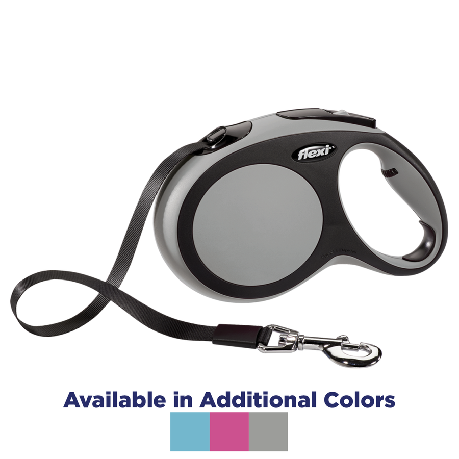 Flexi New Comfort SM 16 ft Tape Retractable Leash Gray/Black, available in additional colors