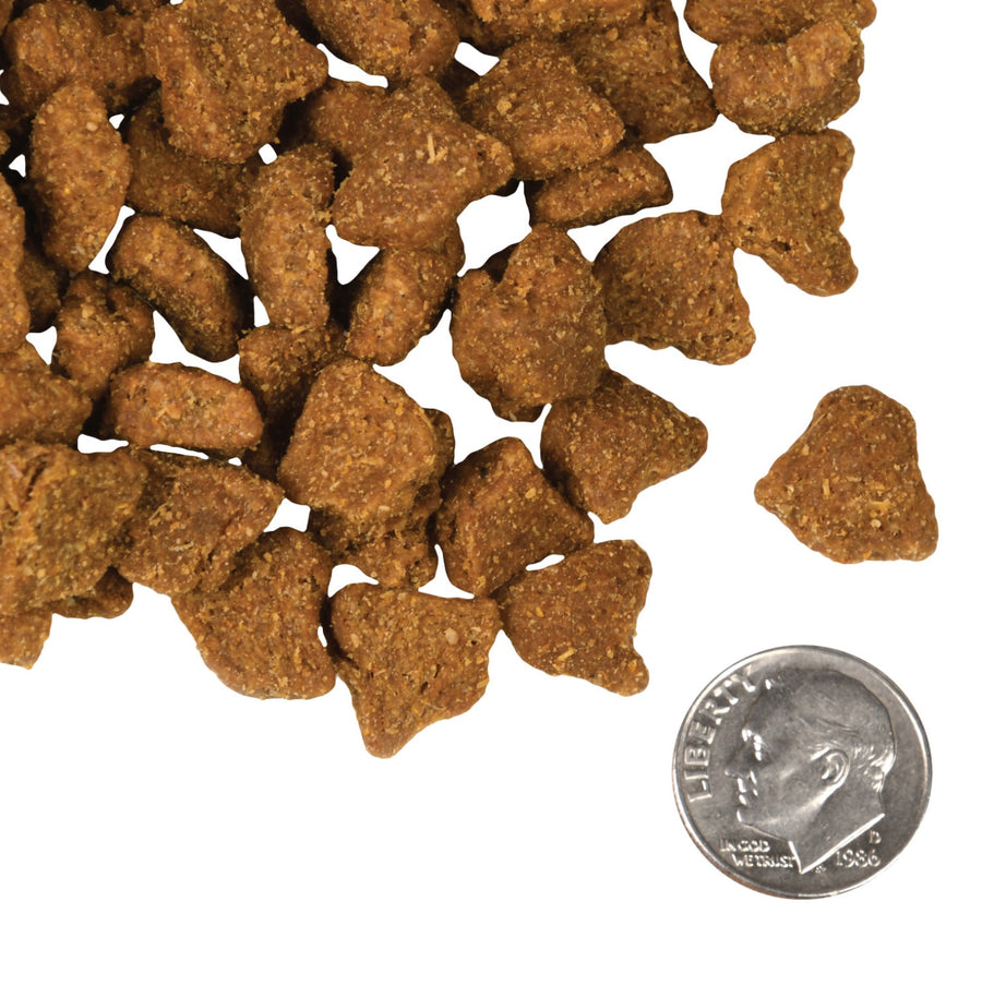 A size for every dog. Kibble approximately 2/3rds size of a dime.
