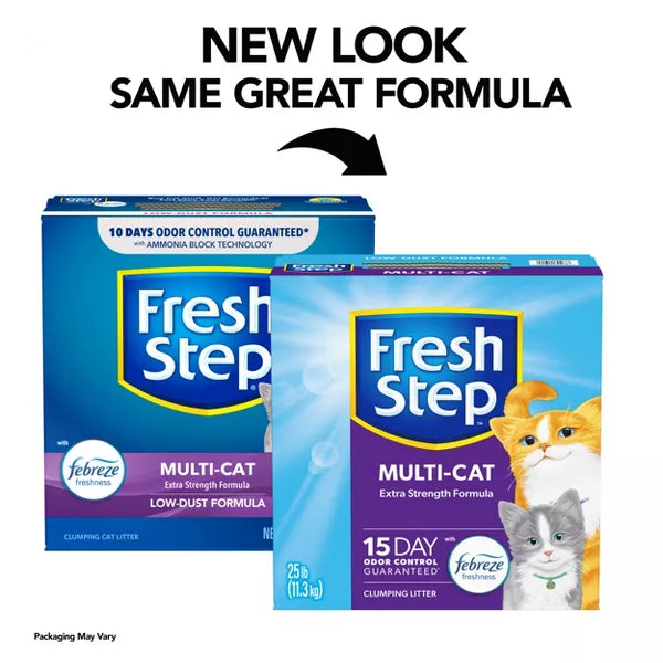 Front panel of product boxes. Arrow to demonstrate updated product look. New look same great formula. Packaging may vary.