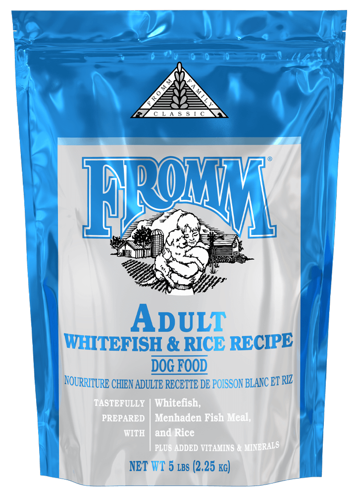 Fromm Classic Adult Whitefish & Rice Recipe front of bag.