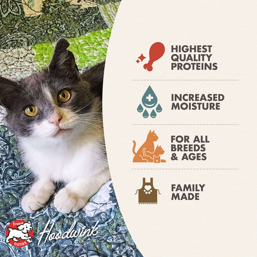 Fromm Four-Star Nutritionals Chicken & Duck Pate Canned Cat Food is made of highest quality proteins, it increased moisture, family made for all breeds & ages