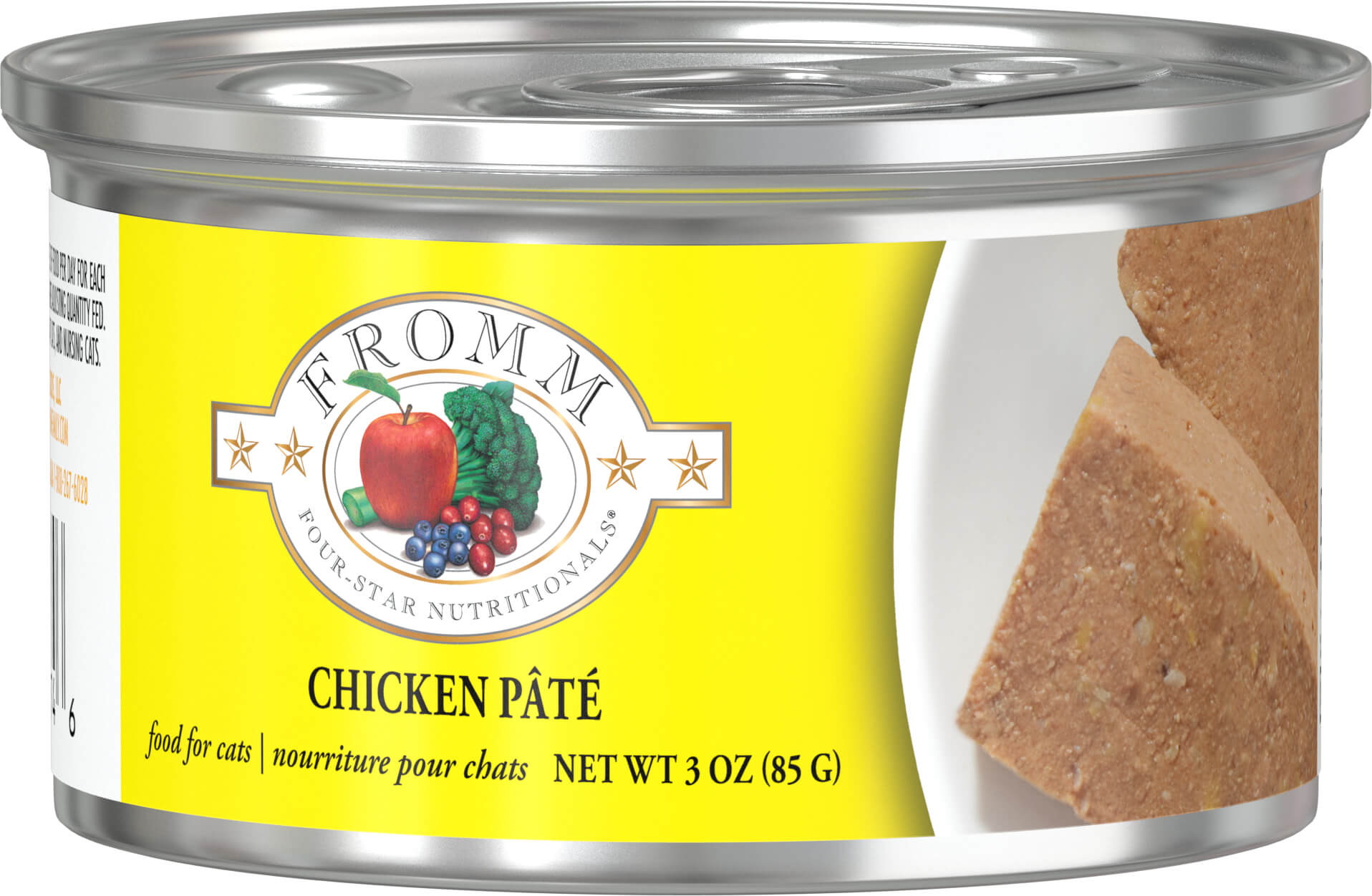 Front can of Fromm Four-Star Nutritionals Chicken Pate Canned Cat Food 3oz