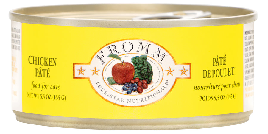 Front can of Fromm Four-Star Nutritionals Chicken Pate Canned Cat Food 5.5 oz