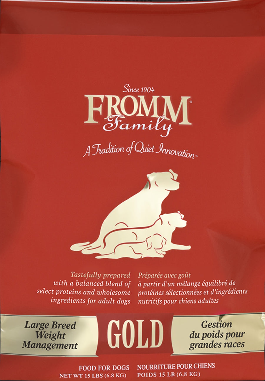 Fromm Gold Large Breed Weight Management Dry Dog Food.