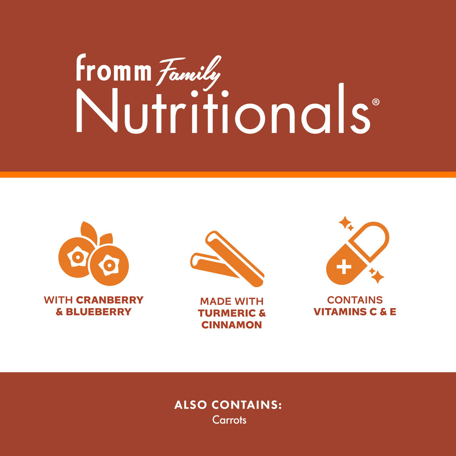 Fromm Nutritionals Dog Treats top ingredients contains carrots