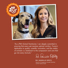Fromm Nutritionals Dog Treats phd nutritionist quote rust background