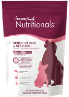 Fromm Nutritionals Sensitive Skin & Stomach Salmon & Whole Oats Recipe front of bag. 