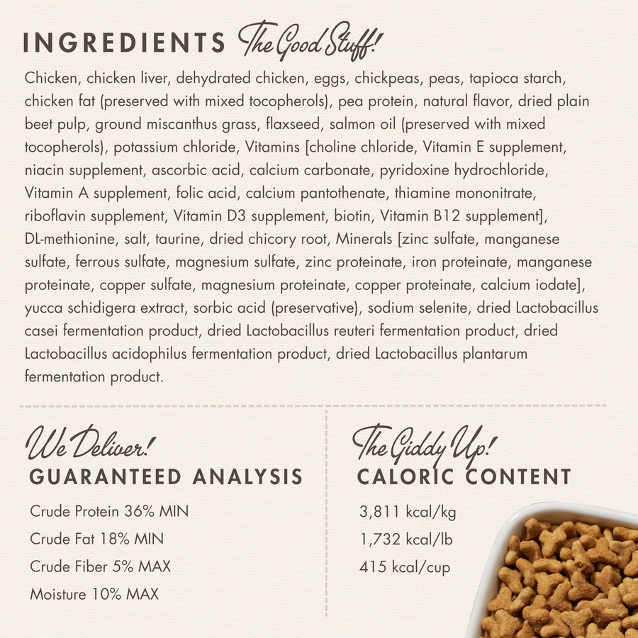 Fromm PurrSnickitty Chicken Delight Dry Cat Food Ingredients, analysis and caloric content