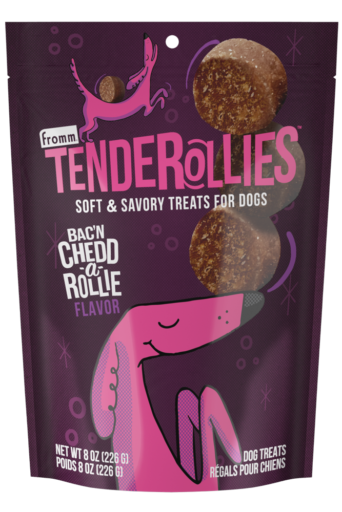 Fromm Tenderollies Bac'n Chedd-a-Rollie Flavor Dog Treat front of bag.
