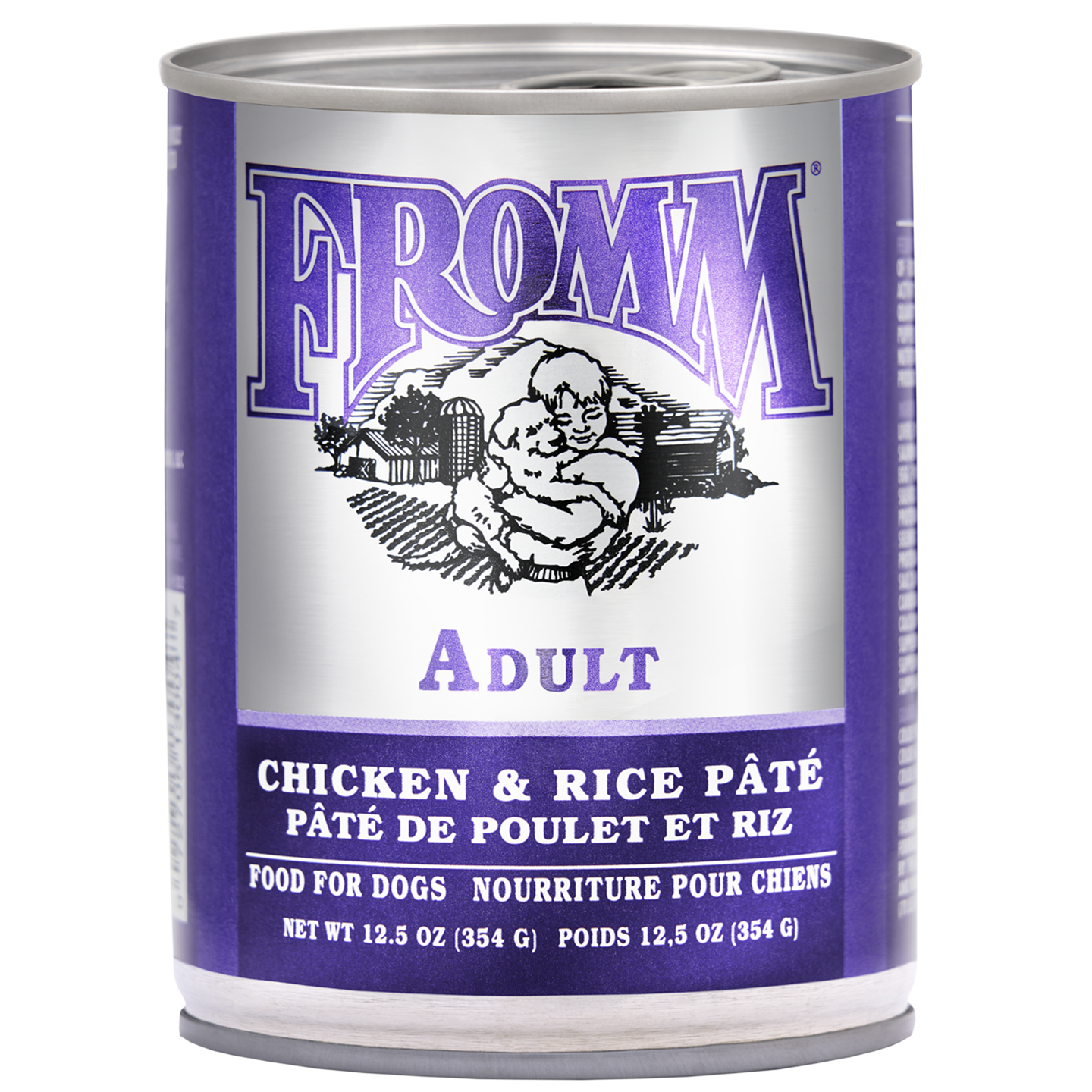 Fromm Family Classic Chicken & Rice Pate Canned Dog 12.5oz Can Front