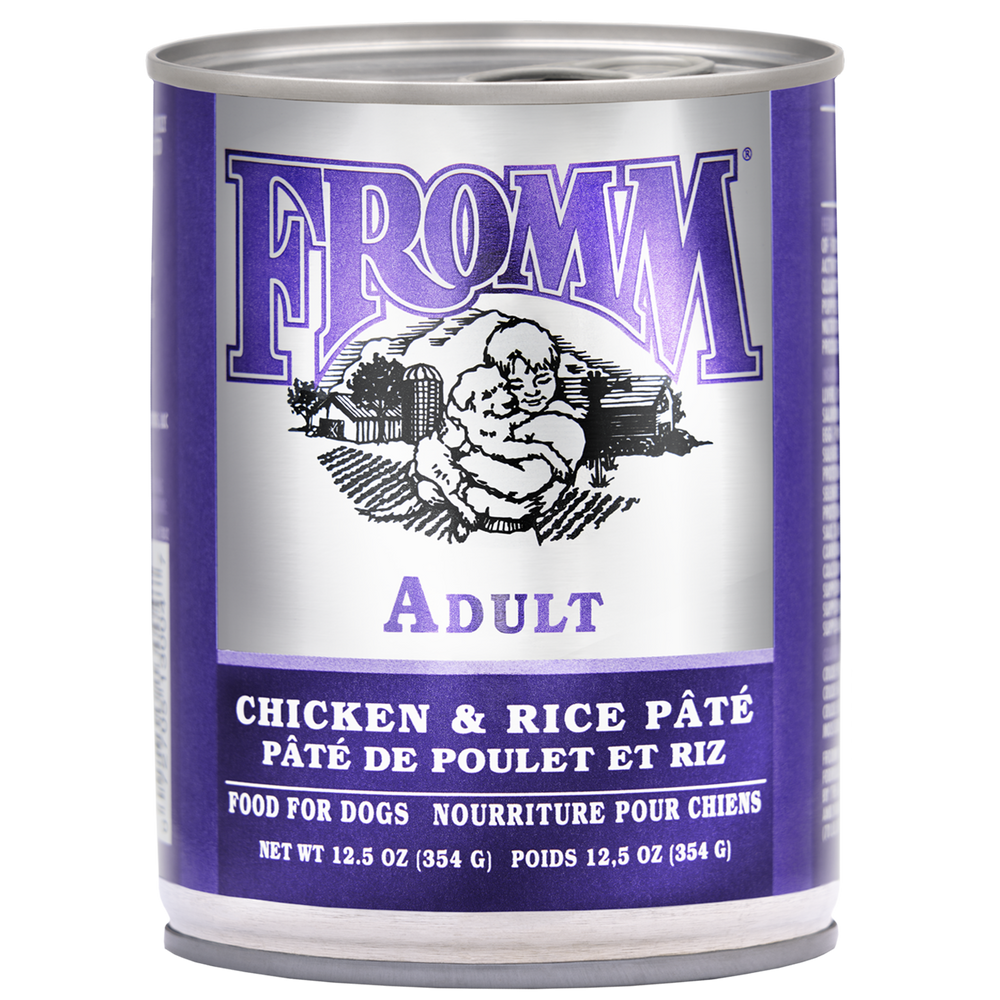 Fromm Family Classic Chicken & Rice Pate Canned Dog 12.5oz Can Front