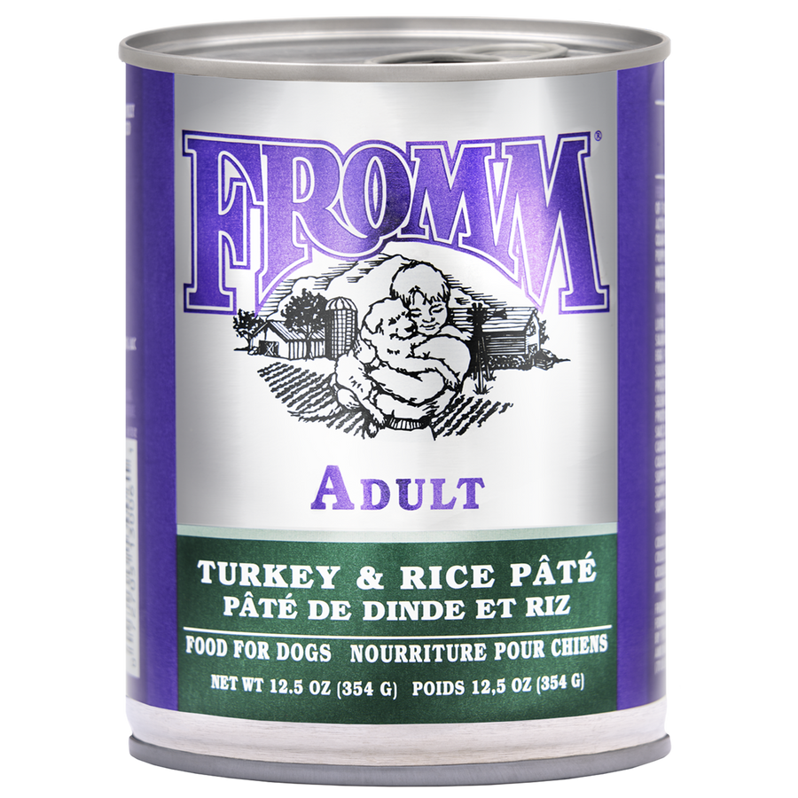 Fromm Family Classic Turkey & Rice Pate Canned Dog 12.5 oz front of can