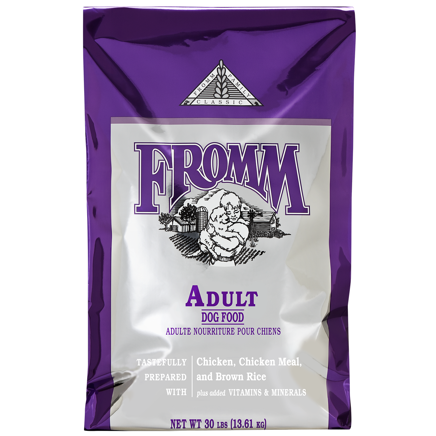 Fromm Family Classic Adult Dog Food 30 lbs purple front of bag