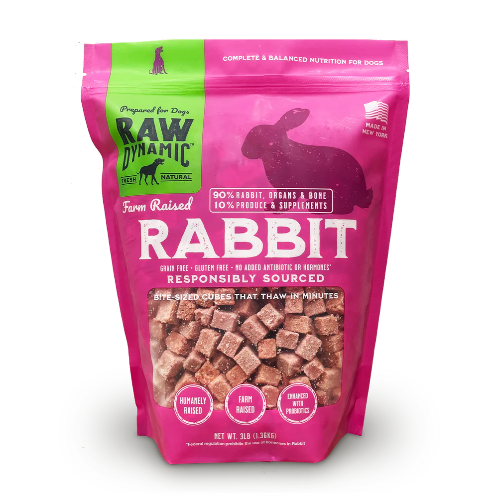 Raw Dynamic Frozen Rabbit Dog Food - Incredible Pets