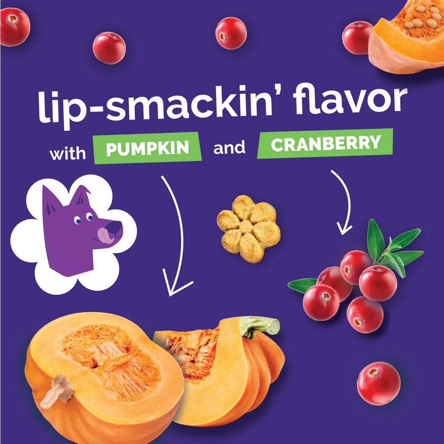 Lip-smackin' flavor with Pumpkin & Cranberry.