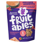 Fruitables Crunchy Cat Treats Salmon with Cranberry front of bag.