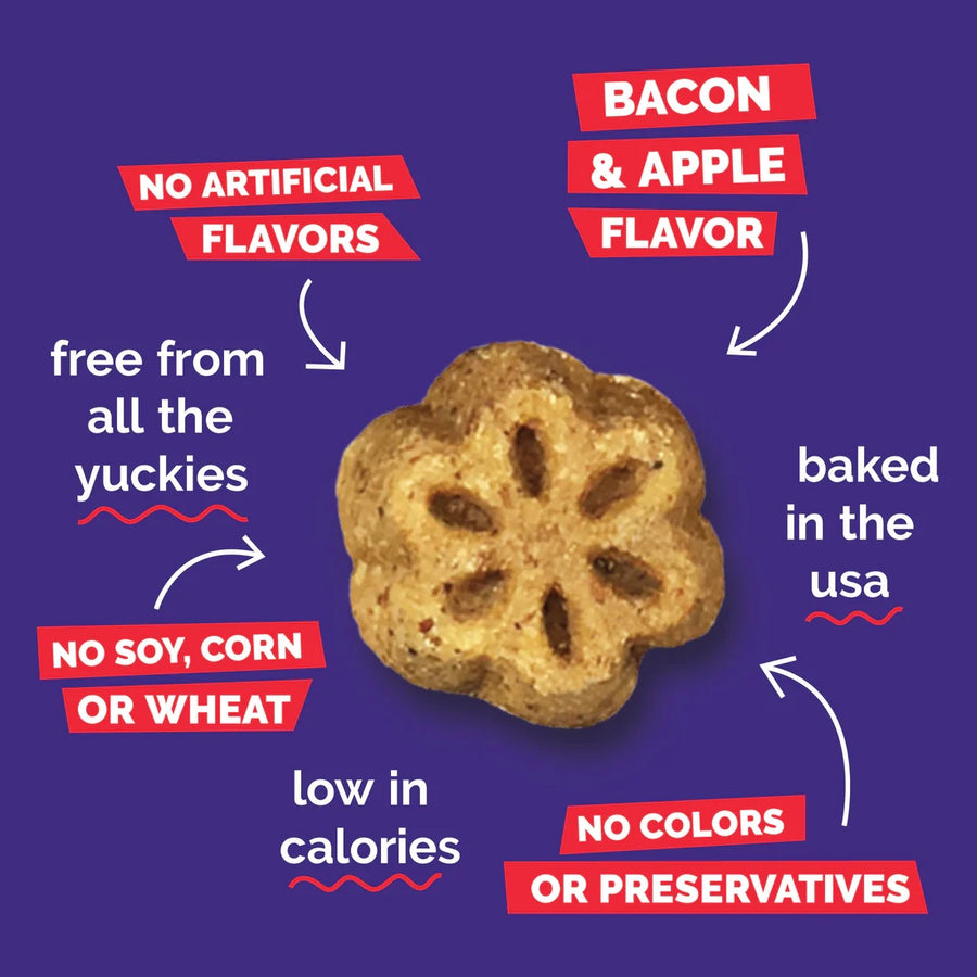 *No Artificial Flavors
*Bacon & Apple Flavor
*No Soy, Corn or Wheat
*No Colors or Preservatives