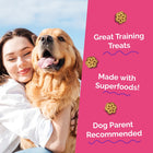 *Great Training Treats
*Made with Superfoods!
*Dog Parent Recommended