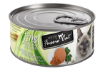 Front can of Fussie Cat Dining Mousse Chicken with Pumpkin in Gravy Cat Food 2.47oz