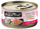 Fussie Cat Premium Tuna with Ocean Fish Formula in Aspic Canned Food front of can.