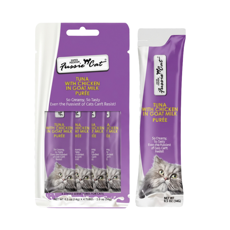 Fussie Cat Puree Tuna & Chicken in Goat Milk Puree Cat Treat