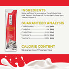 Guaranteed Analysis, Ingredients and Caloric Content for Fussie Cat Puree Tuna & Salmon in Goat Milk Puree Cat Treat