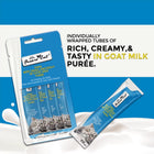 Individually wrapped Fussie Cat tubes of rich, creamy and tast puree